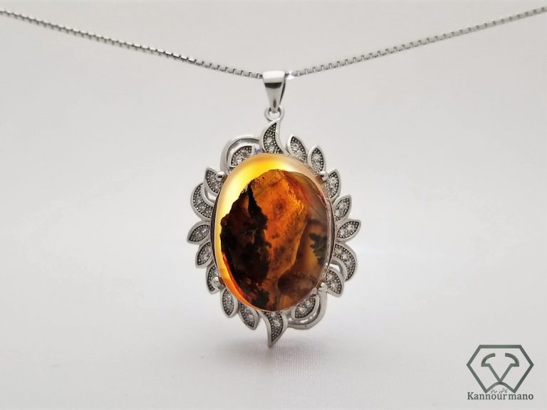 Necklace Silver Stone Musawar Aqeeq