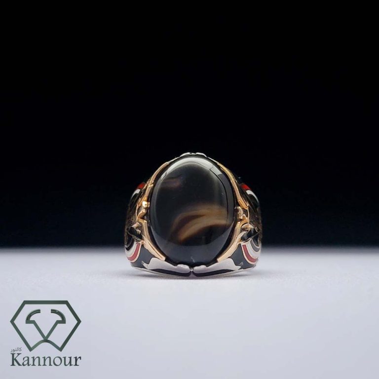 خاتم فضة بتصميم طير الجمهورية اليمنية