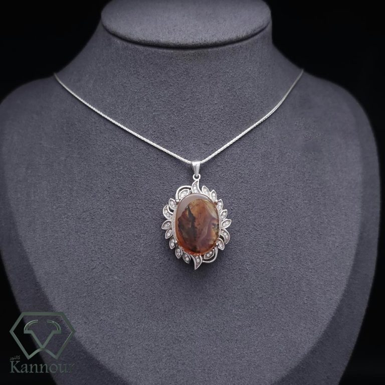 Necklace Silver Stone Musawar Aqeeq