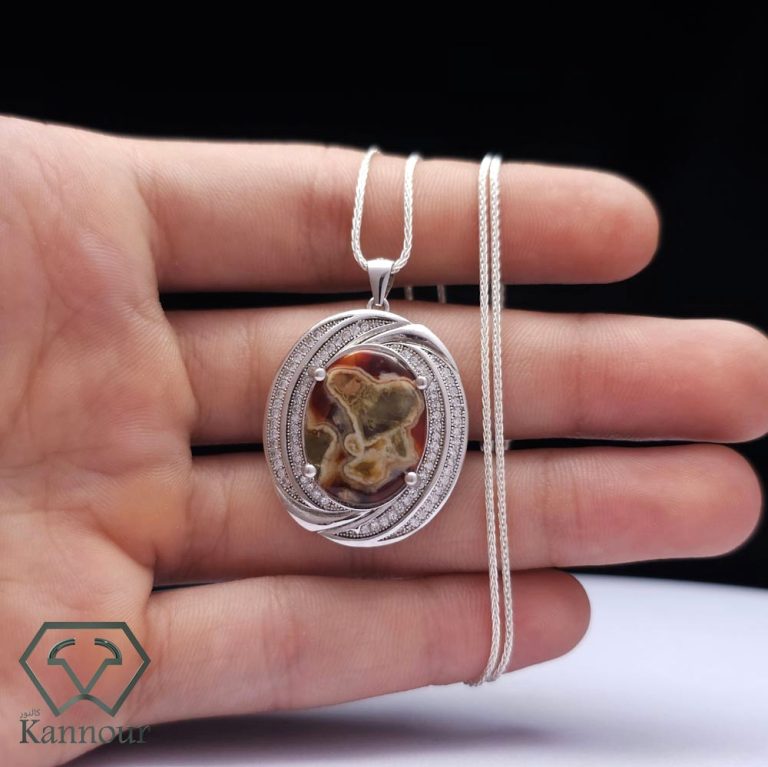 Necklace Women's Aqeeq Stone Musawar