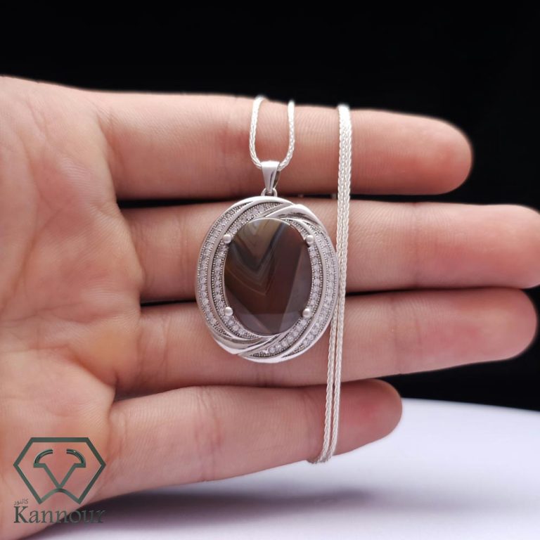 Rare Aqeeq Silver Necklace