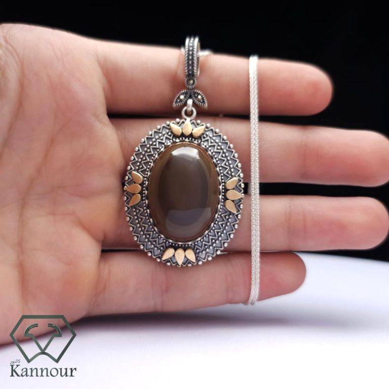 Silver Necklace Aqeeq Stone Sulemani
