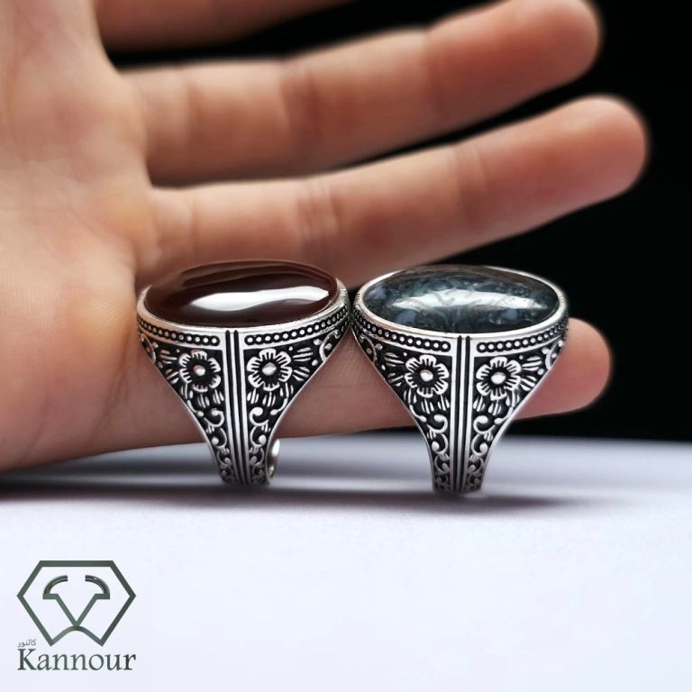 خواتم فضه بأحجار كريمه طبيعيه