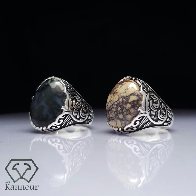 Silver Rings With Beautiful Aqeeq Stones