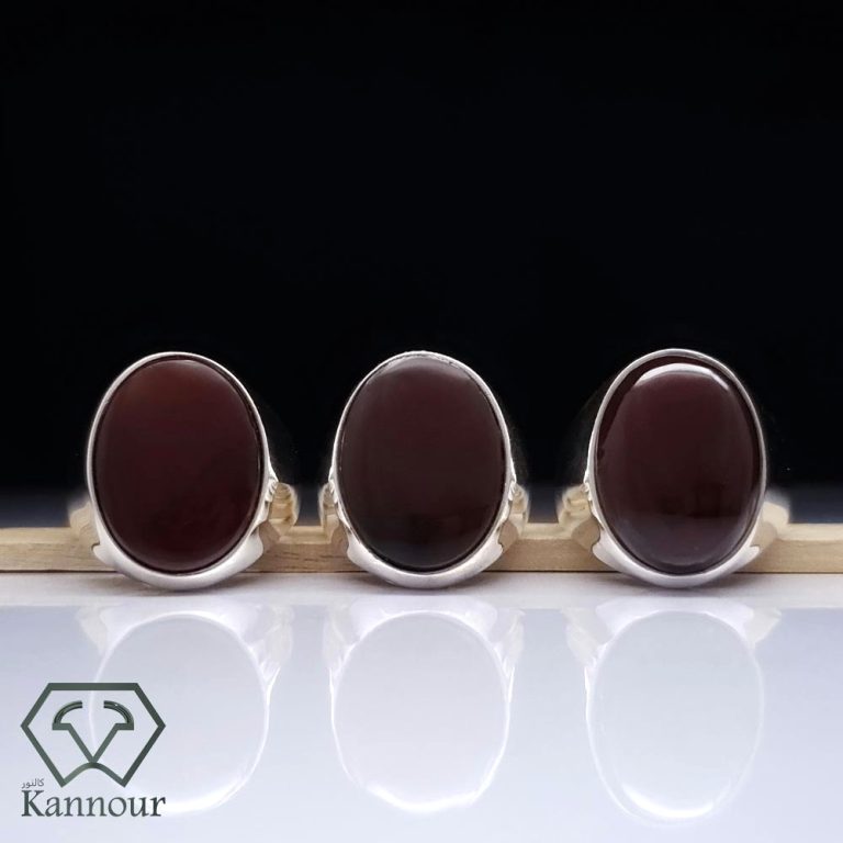 Silver Plain Ring Original Liver Aqeeq Stone